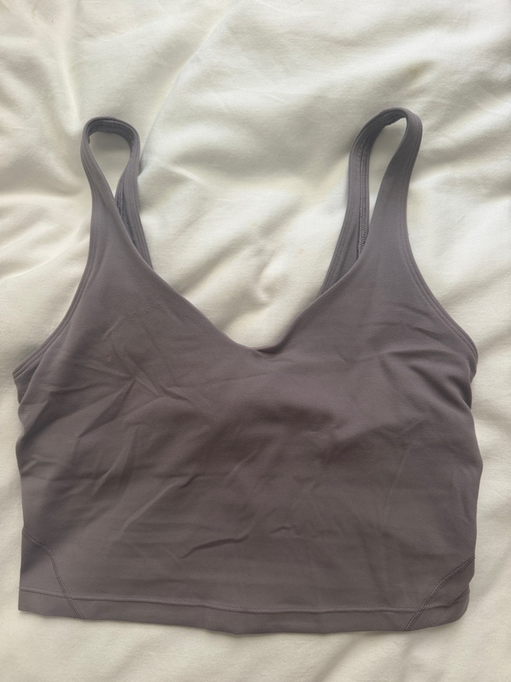 Women's Seamless V-Neck Crop Tank - Gray/purple